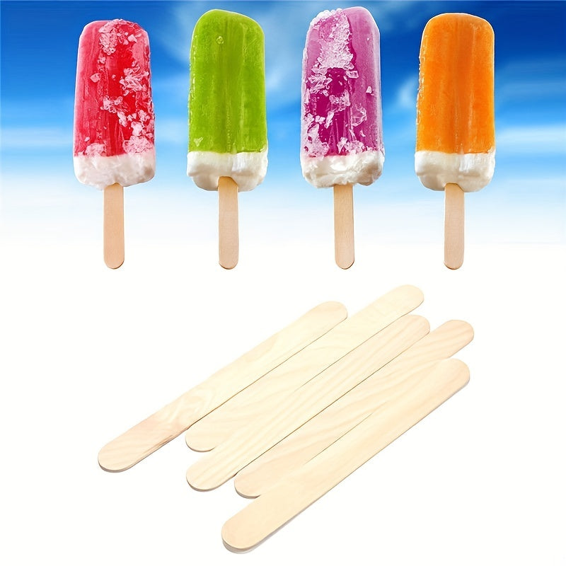 50 Natural Wood Craft Sticks for DIY Popsicle Ice Cream Crafts Kitchen Accessories