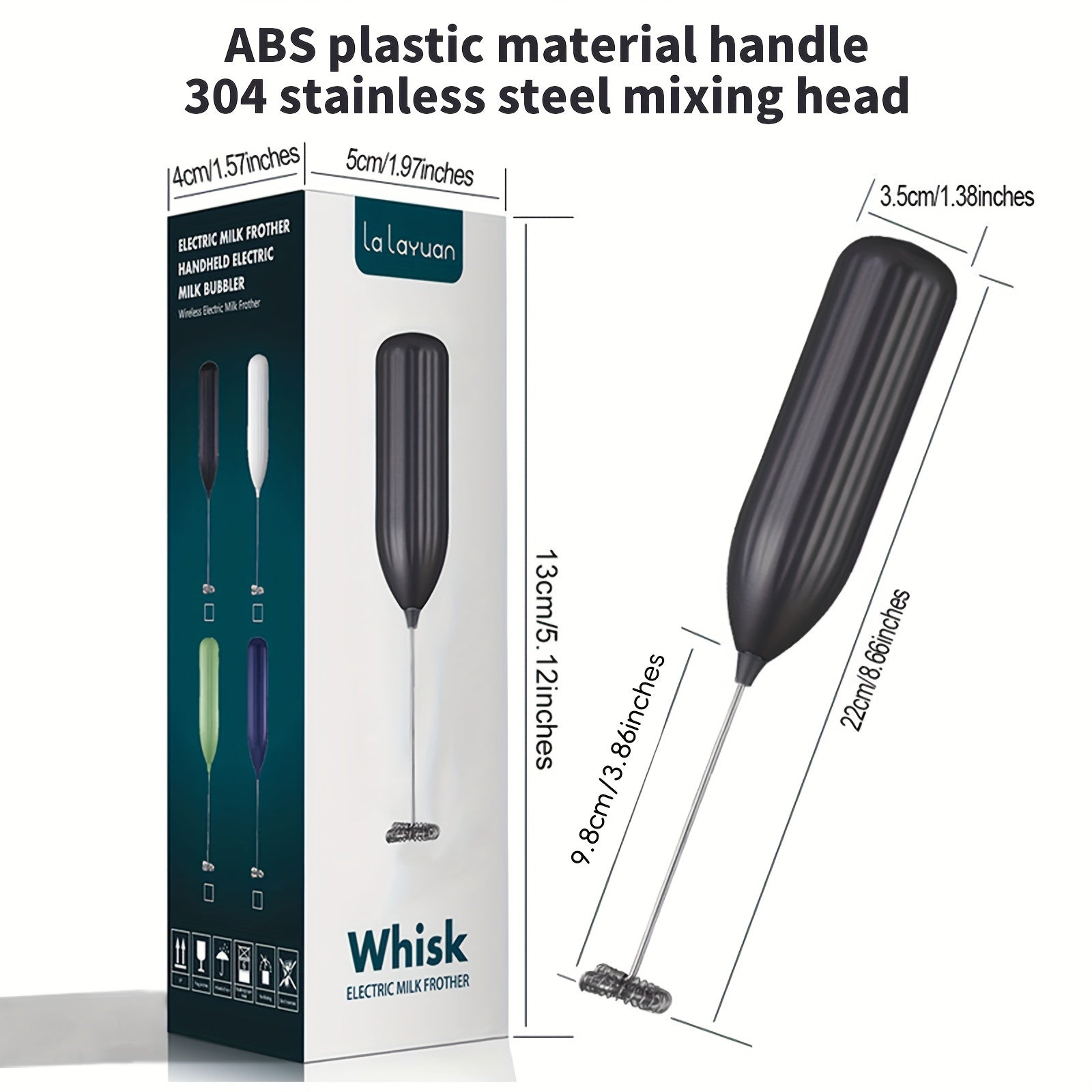 Electric Milk Frother Handheld Mini Drink Mixer for Coffee Cappuccino Frappe Chocolate