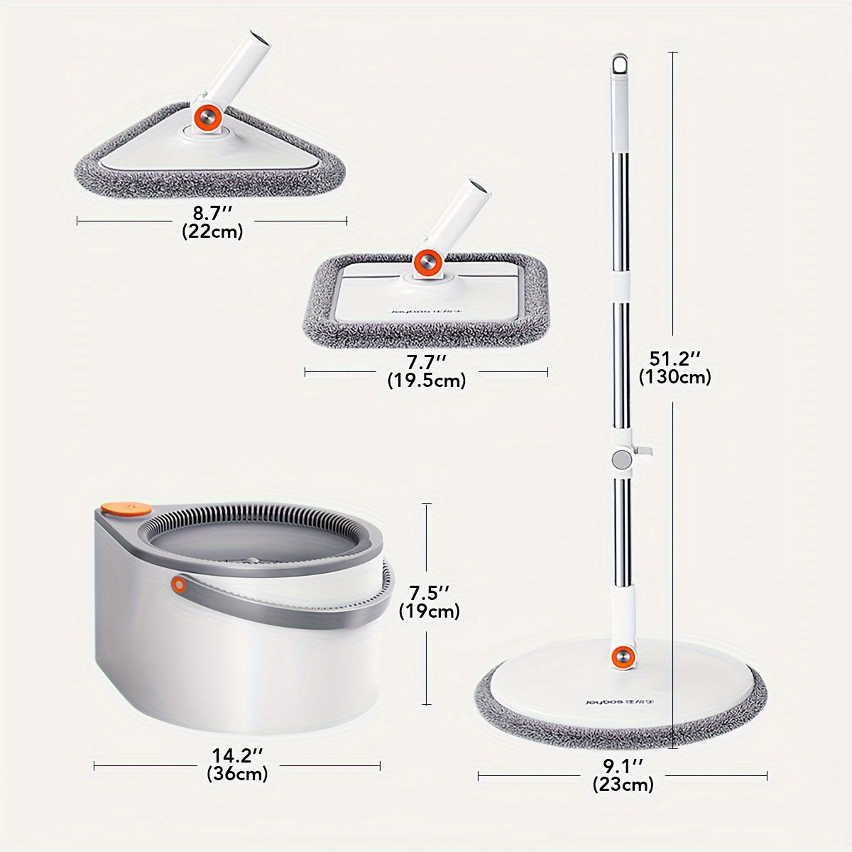 Spin Mop and Bucket System with Microfiber Pads and 3 Mop Heads