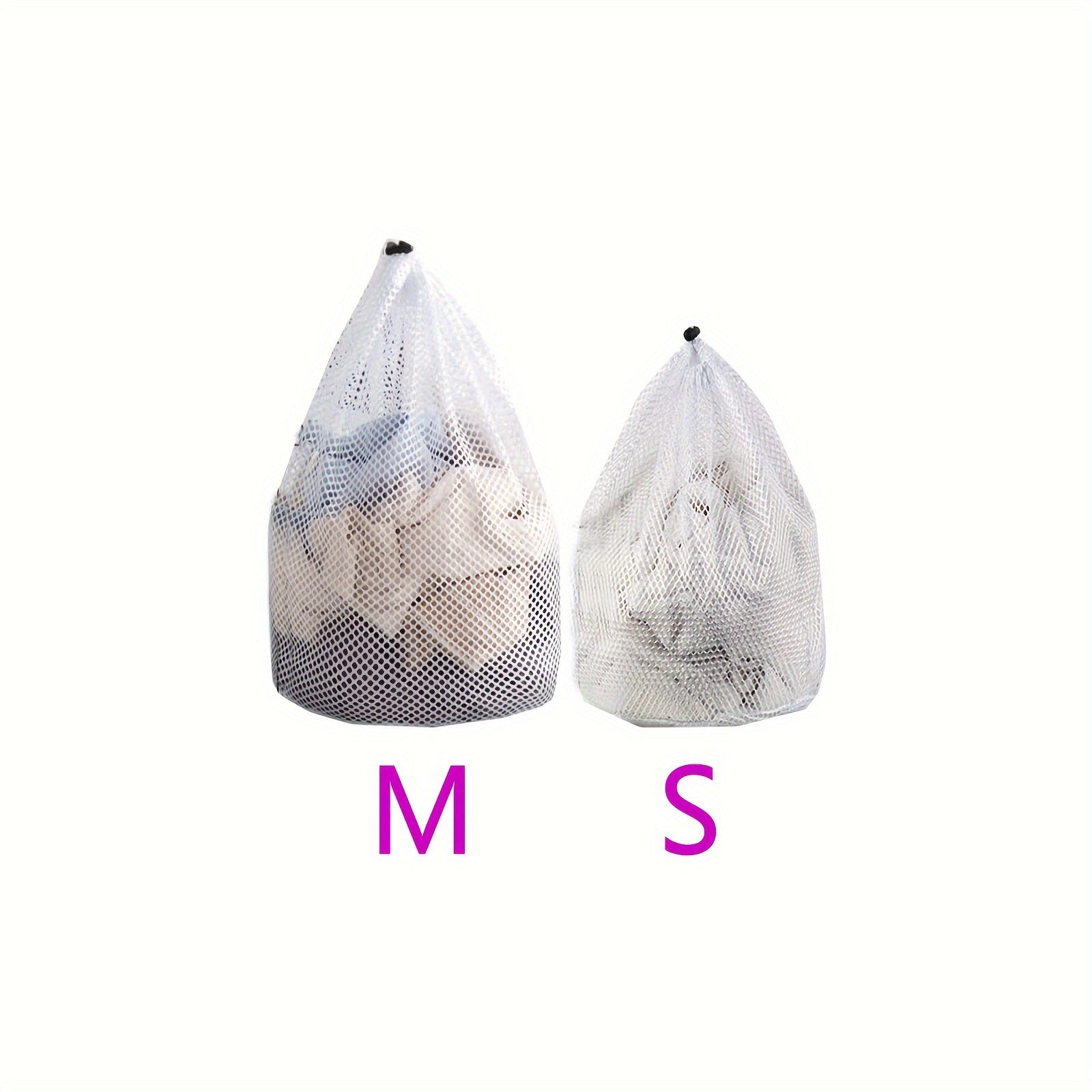Mesh Laundry Bags Set, Polyester, Large, Drawstring Closure, Machine Washable