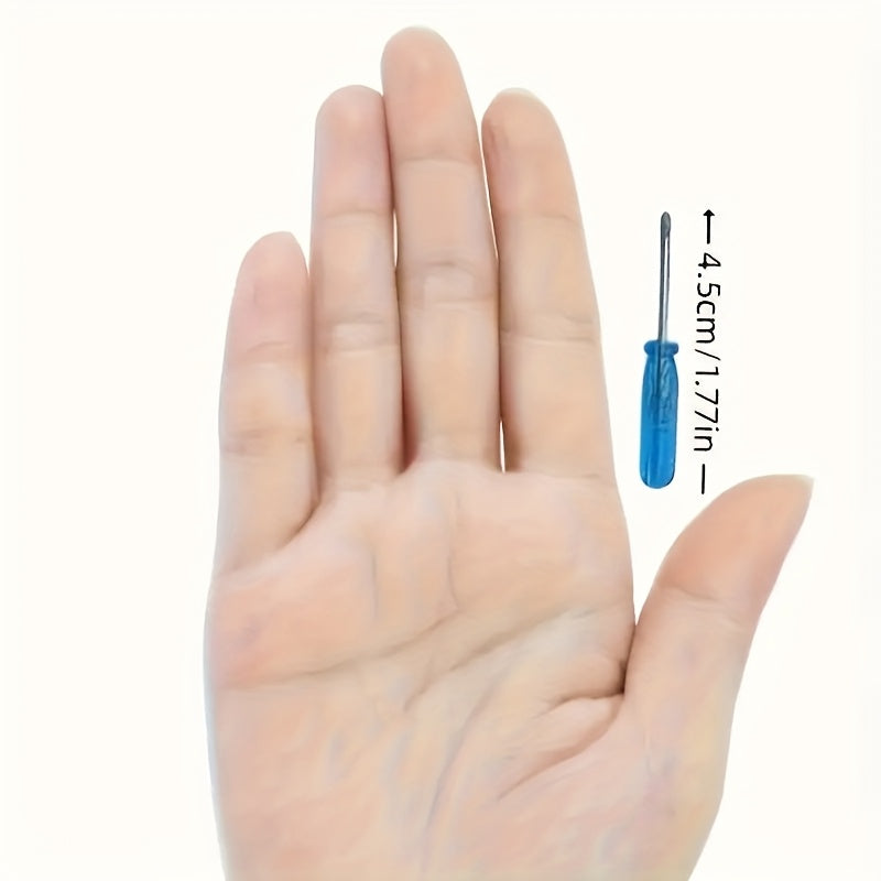 Set de 10 mini destornilladores azules para reparación y electrónica, cabeza cruzada de 2mm