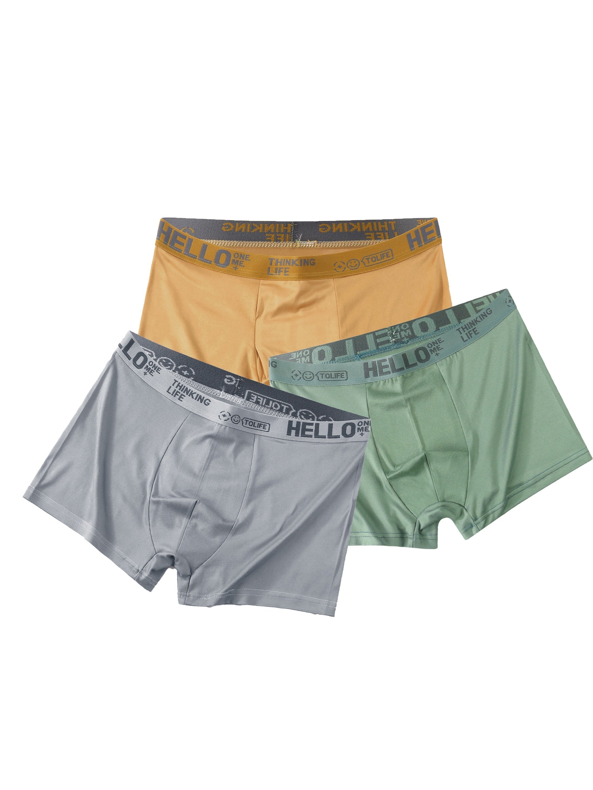 Boxers de color sólido para hombre, de poliéster de alta elasticidad, tallas S-XXL, para primavera y verano, deportes