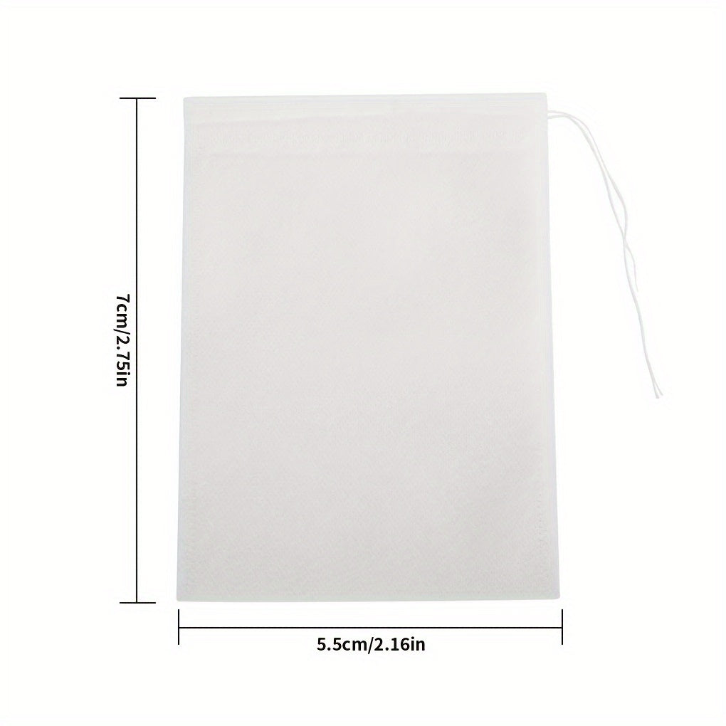 Paquete de 100 bolsas de tela desechables para té, bolsas de filtro de café no tejidas para infusión de alimentos