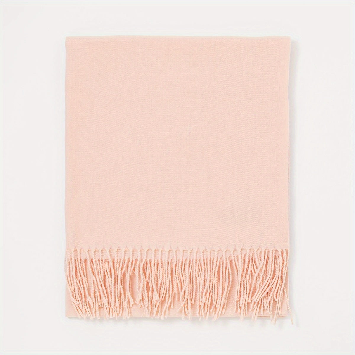 Women's Solid Color Scarf with Tassels Polyester Shawl for Casual Wear in Maroon Blue