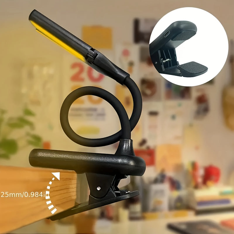 Rechargeable Book Light with 14 LEDs Dual Head Clip-On Reading Lamp Warm Cool Light