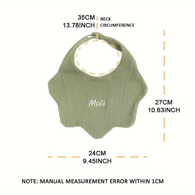 Personalized Baby Drool Bibs with Custom Embroidery, Adjustable Snap Closure