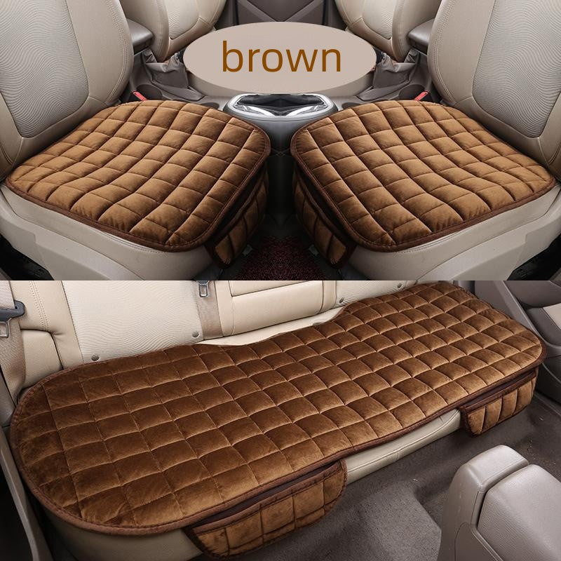 Universal Car Seat Cover Set Winter Thick Quilted Velvet Anti-slip