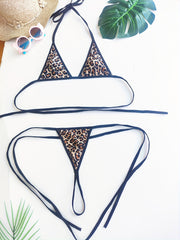 Leopard Print Lingerie Set with Halter Neck Bra and High-Waisted Panties in S/M/L/XL