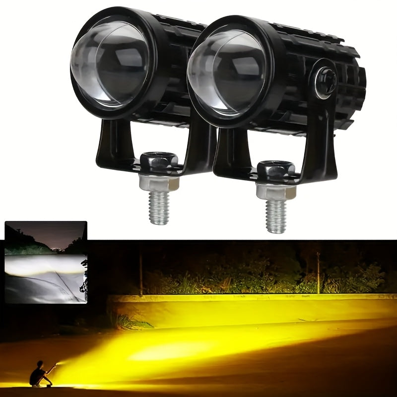 2PCS Motorcycle LED Spotlights, Bright White, 12V Work Lights for Safety