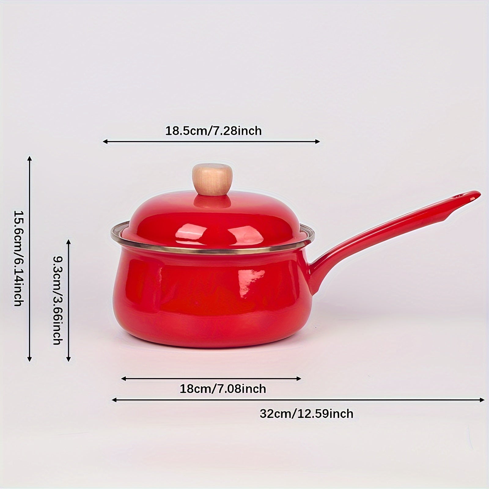 Enamel Cookware Pot with Lid and Handle Non-Stick Dishwasher Safe for Home and Restaurant Use
