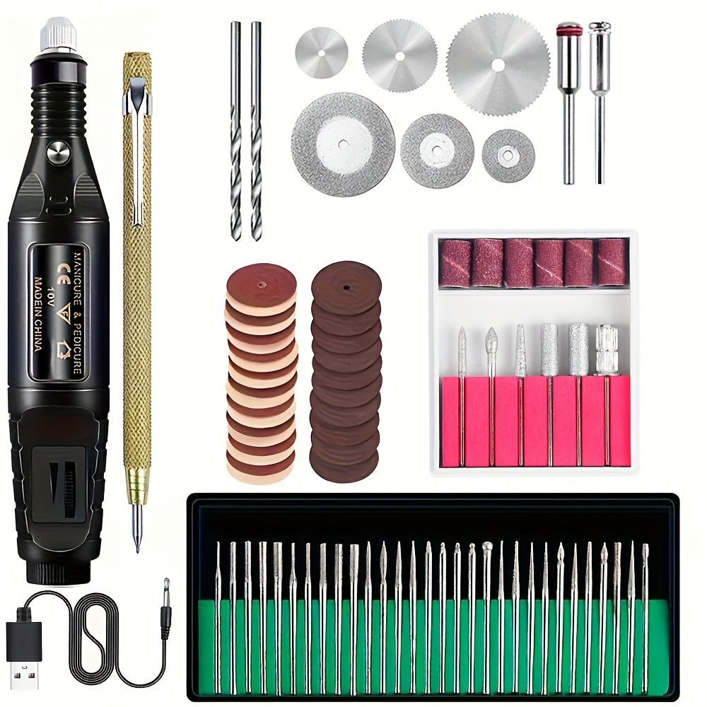 84-Piece USB Model Tool Set for Cutting Engraving Polishing and Grinding