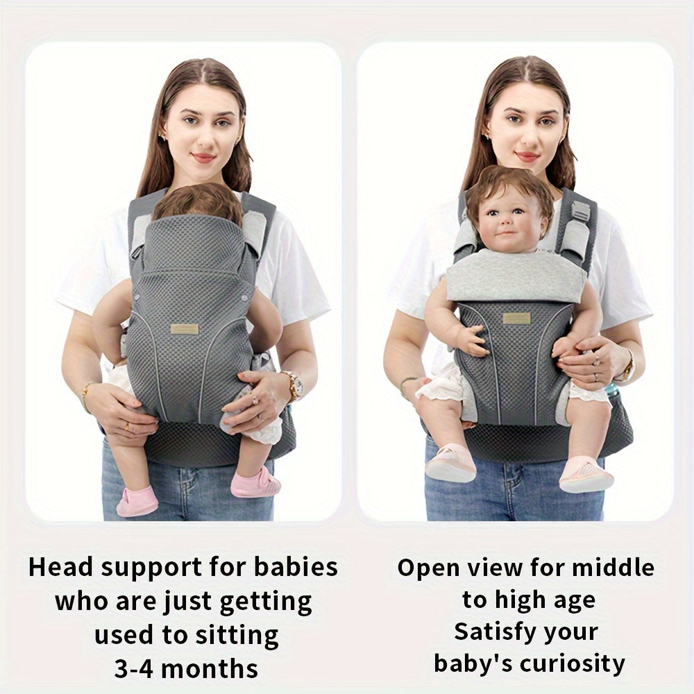 Baby Carrier for Infants and Toddlers 0-48 Months Breathable Polyester Adjustable Black Grey