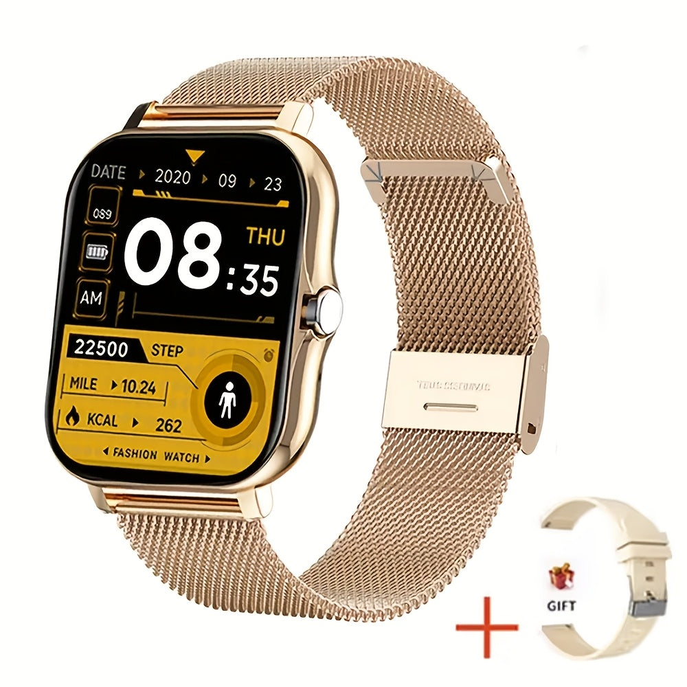 Big Screen Smart Watch with Wireless Call Sedentary Reminder Sports Modes Custom Watch Faces Weather Display Message Alerts Compatible with Android iPhone