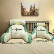 Серая и белая подушка для чтения с дизайном кота, эргономичная поддержка спины, регулируемая для комфорта