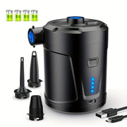 Portable Electric Pump for Swimming Pool and Air Mattress Rechargeable 5200mAh Black