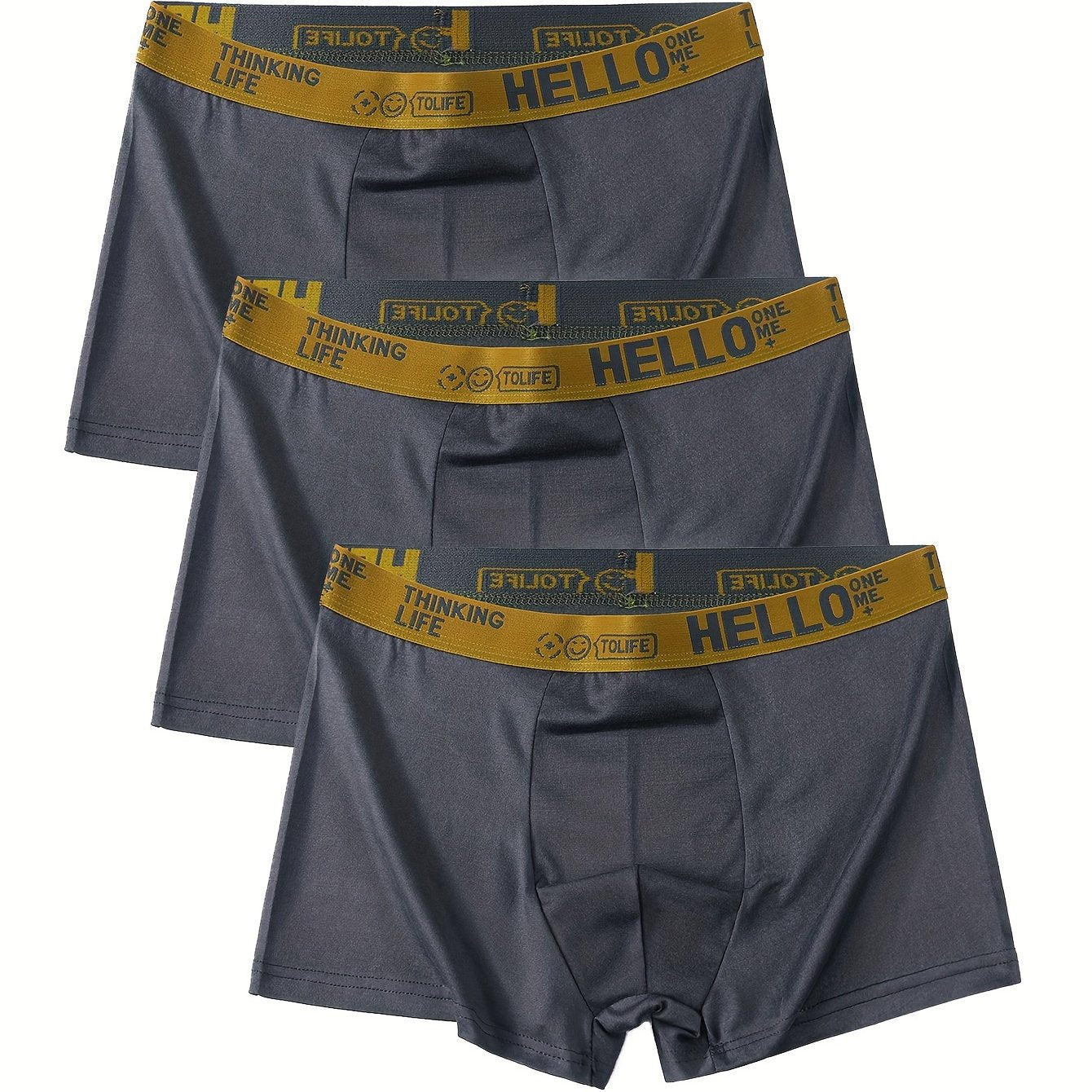 Men's Boxer Briefs Quick-Drying Breathable Polyester Spandex Solid Color Sports Trunks