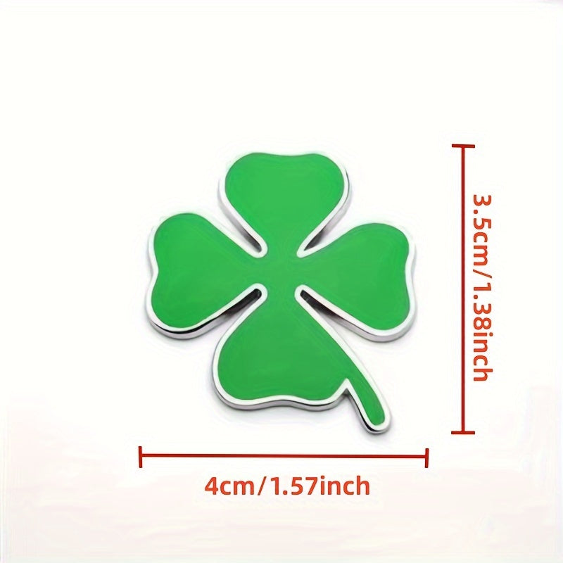 Metal Car Emblem Four-Leaf Clover Durable Exterior Decor for Vehicles