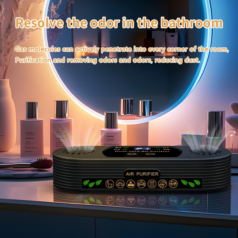 Toilet Air Purifier Dual-Core 3-in-1 Odor Dust Eliminator USB Touch