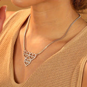 Personalized Name Custom Family Heart Pendant Necklace Stainless Steel Jewelry Gift for Women