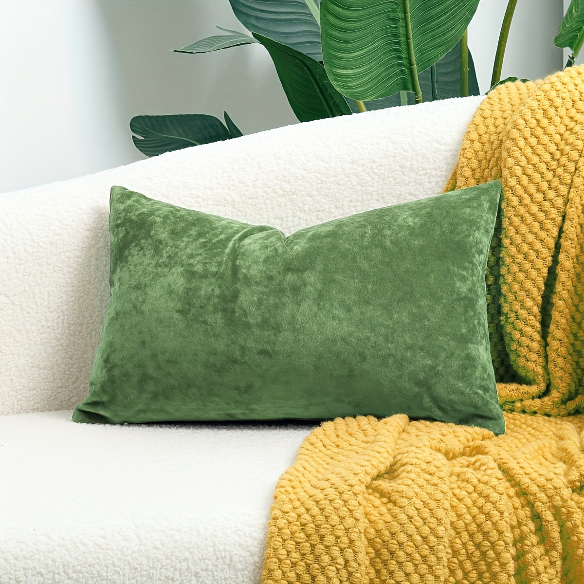 Velvet Throw Pillow Cover with Speckled Texture for Sofa and Bed 100% Polyester