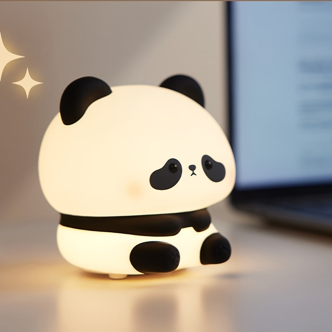 LED Panda Night Light Soft Sleep Sensing USB Rechargeable Decorative Indoor Gift