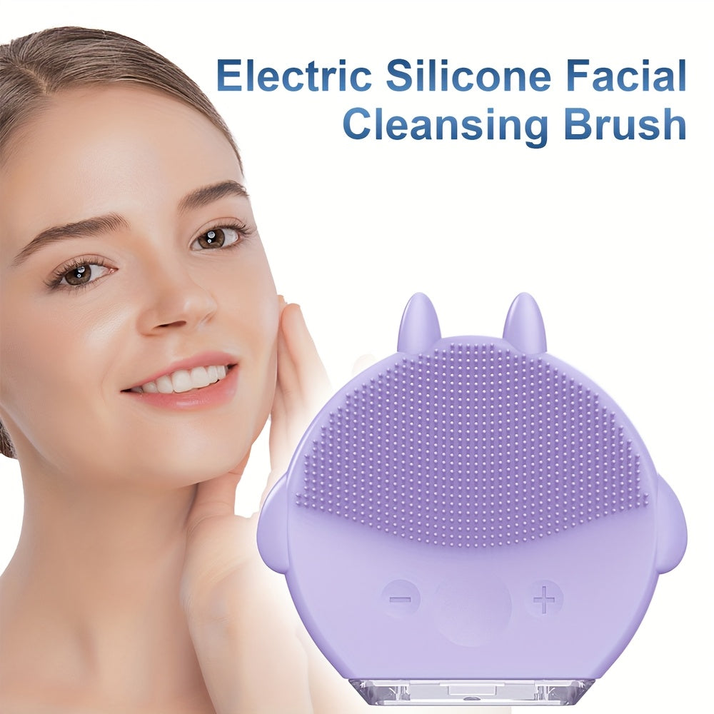 12 ta sozlanadigan massaj rejimiga ega Mini Cartoon Elektr Yuz Tozalagichi, USB orqali zaryadlanadigan va qayta zaryadlanadigan litiy-polimer batareya, yuqori sifatli teri parvarishi to'plamida yumshoq eksfoliatsiya uchun.