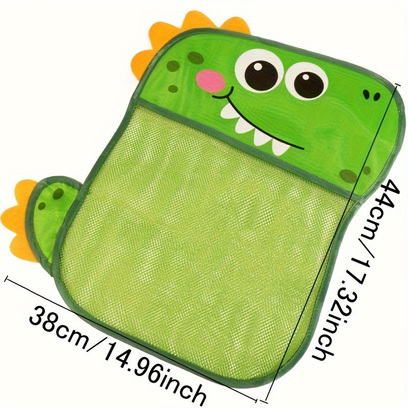Преобразите время купания в увлекательное приключение с этой милой сетчатой сумкой для хранения игрушек в виде мультяшного динозавра - идеальное решение для организации водных игрушек ваших детей!