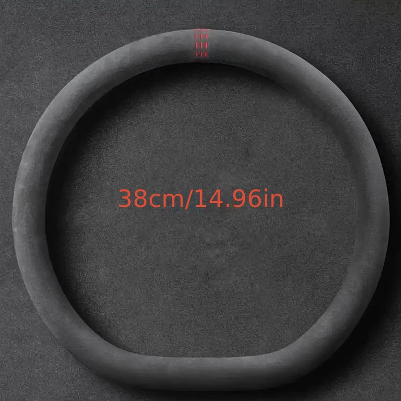 Universal Breathable PU Leather Steering Wheel Cover Anti-slip D-Shaped Round