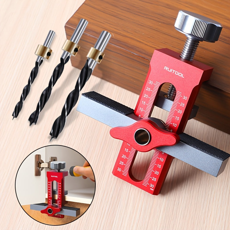 2 in 1 Cabinet Door Installation Positioner Aluminum Alloy Non-Slip Clamping Range 7-40mm