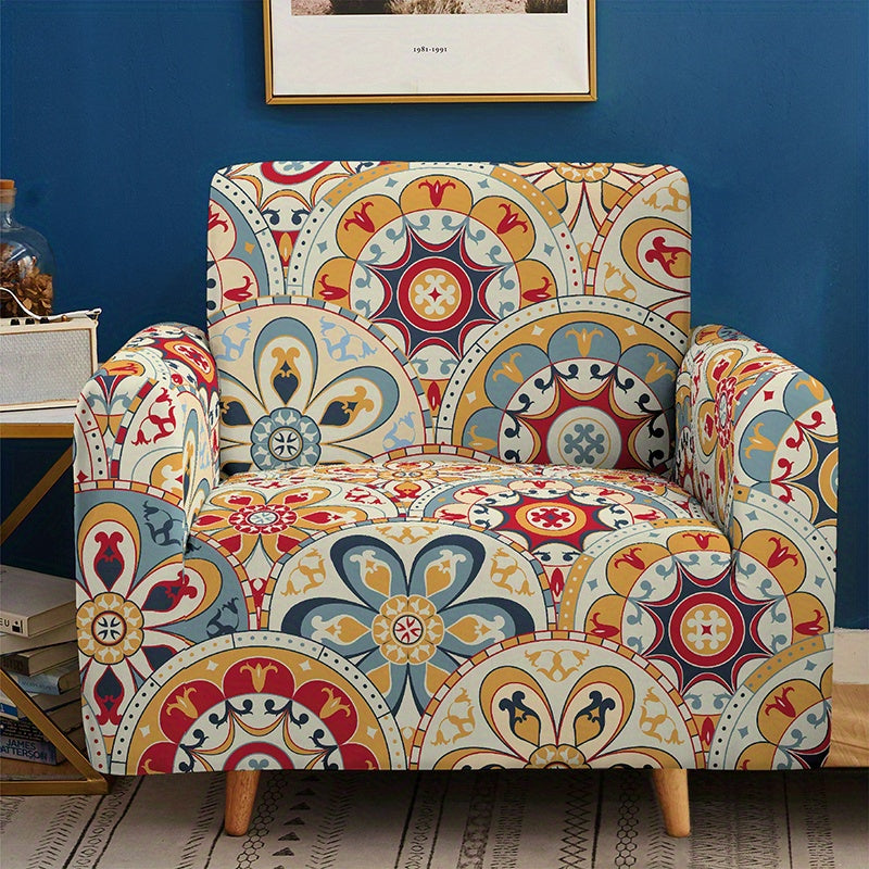 Bohemian Milk Printed Sofa Slipcover for Living Room Bedroom Office Non-Slip