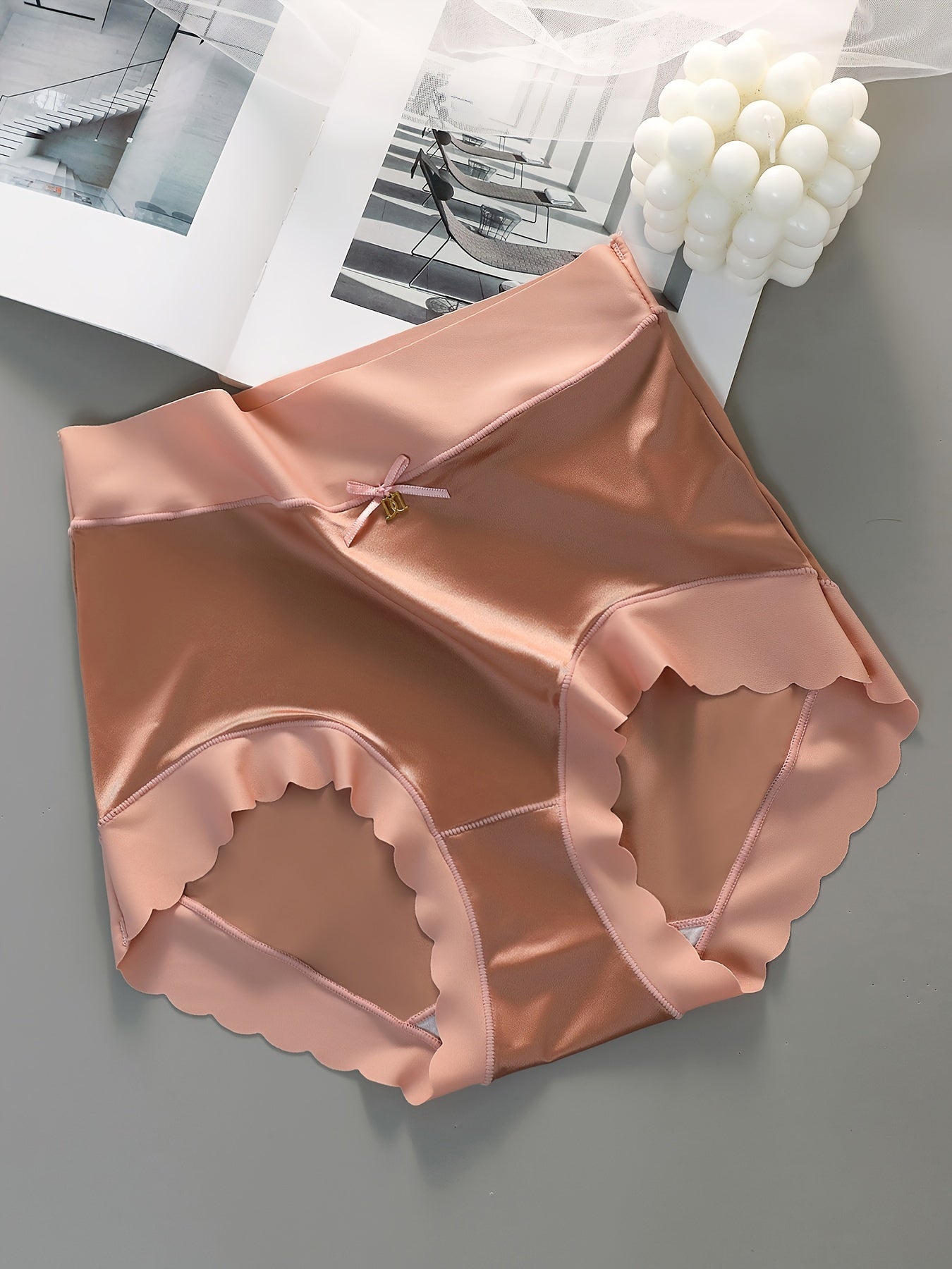 Set of 4 Seamless Women's Briefs Comfortable Stretchy Solid Color Mid Rise Underwear