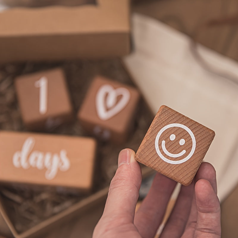 Dekorativ Milestone kubiklari fotosuratlar va xona bezaklari uchun Bolaning o'sishi uchun esdalik sovg'asi