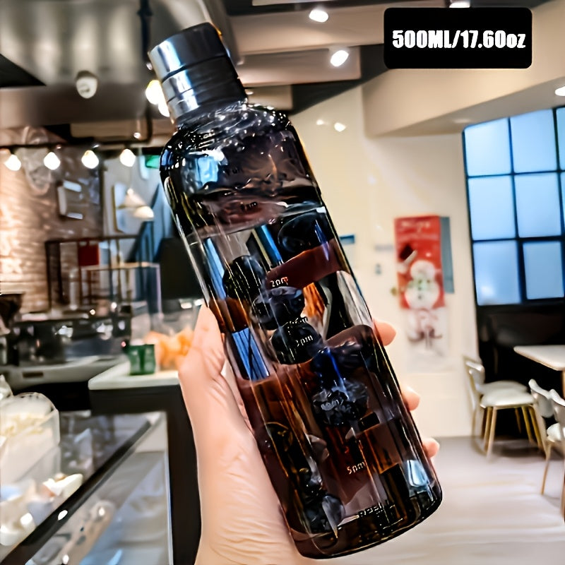 Leak-Proof Water Bottle with Time Marker and Straw for Cold Drinks BPA-Free Plastic