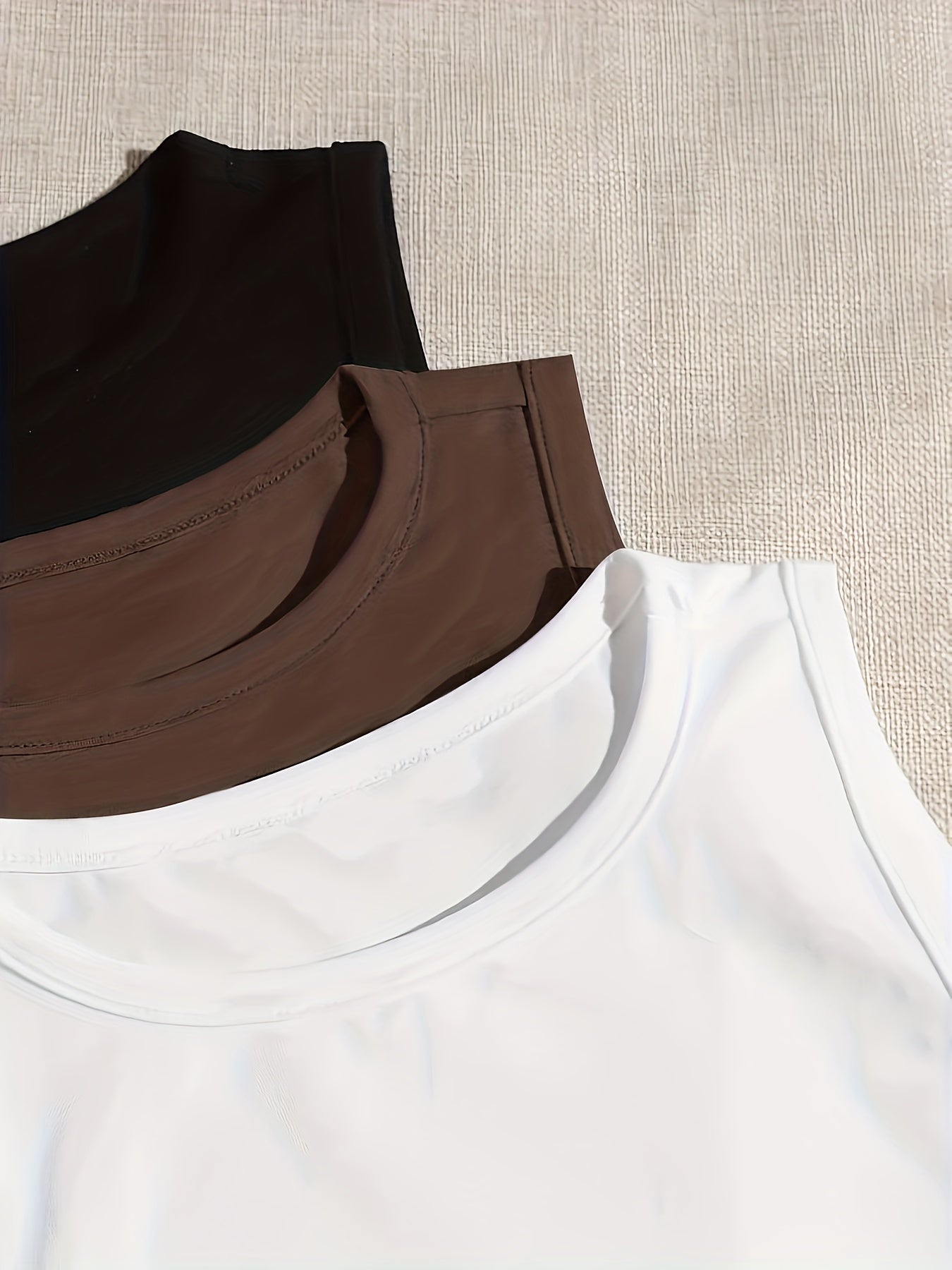 Women's 3-Pack Solid Cotton Crew Neck Tank Tops for Casual Wear