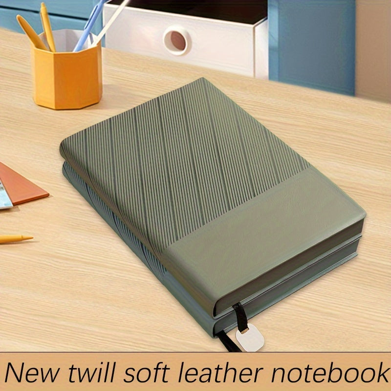 Faux Leather A5 Notebook with Pattern Squared Ruling Soft Cover Bookmark