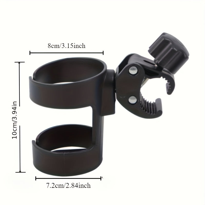Soporte de bebida resistente con abrazadera para bicicletas y cochecitos, giro de 360°