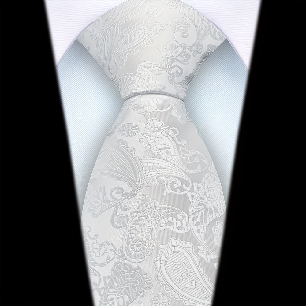 Men's Paisley Tie Polyester Sateen 8cm Wide for Weddings Parties and Business