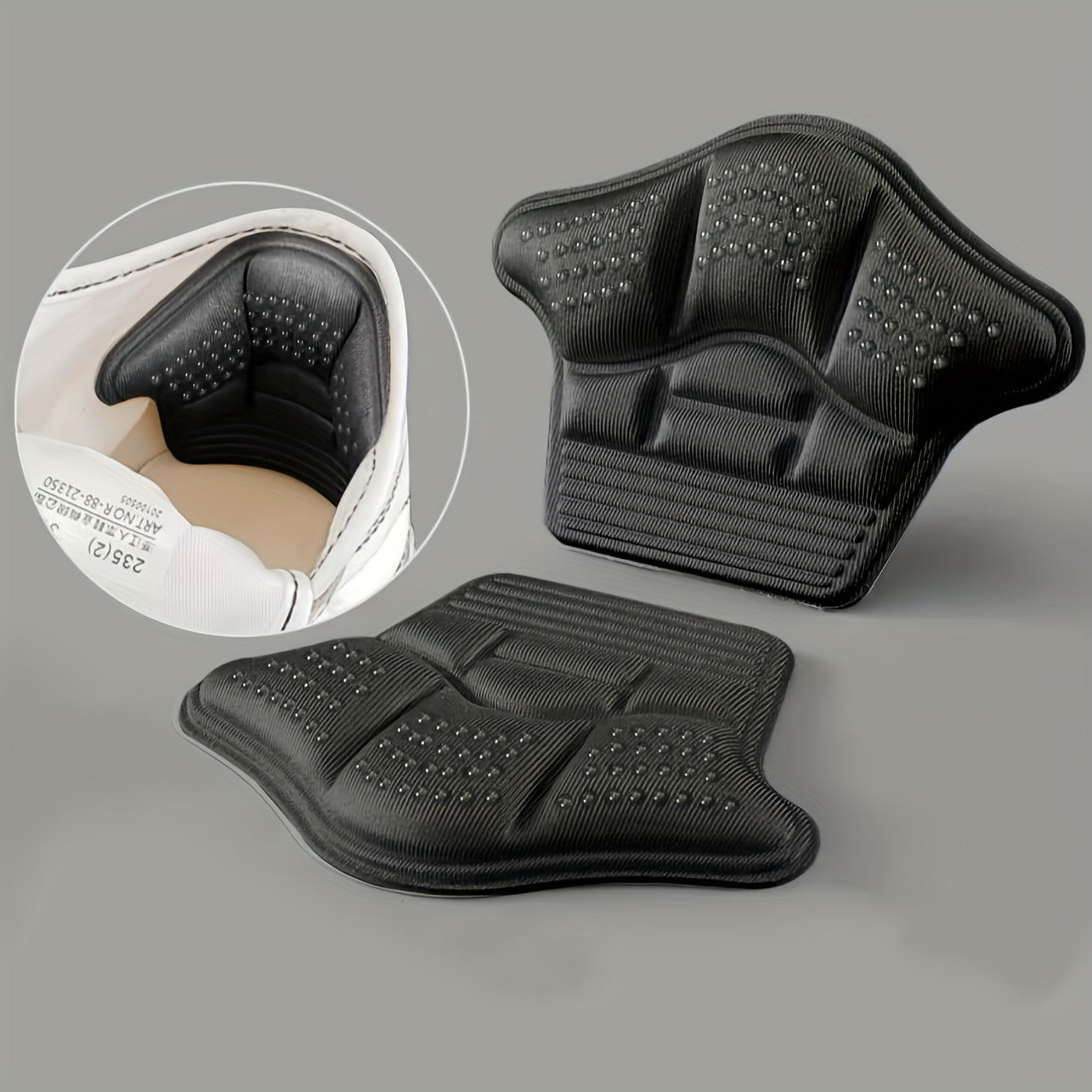 2 Pack Black Memory Foam Heel Cushion Inserts Anti-Slip Comfort for Shoes
