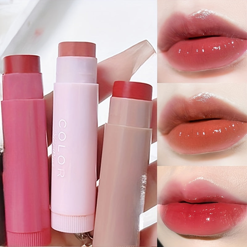 Bálsamo labial hidratante de 3 colores para mujer con hidratación duradera