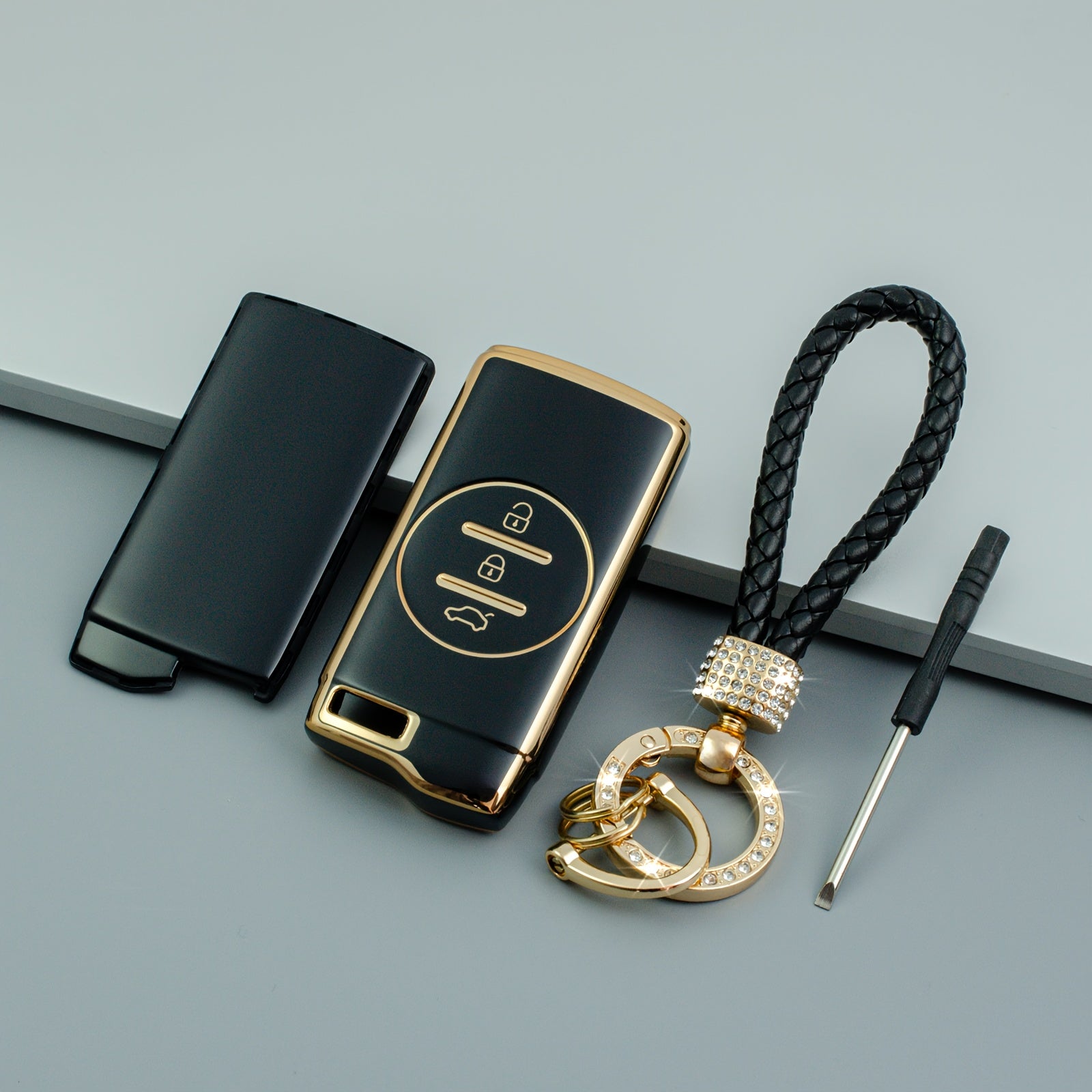 Universal Soft TPU Key Fob Cover with Keychain for Vehicles