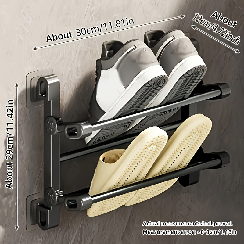 Kichik devorga o'rnatiladigan poyabzal tokchasi, burg'ulash talab qilinmaydi, uyda foydalanish uchun mo'ljallangan, turli xonalar va talabalar yotoqxonalari uchun ideal.