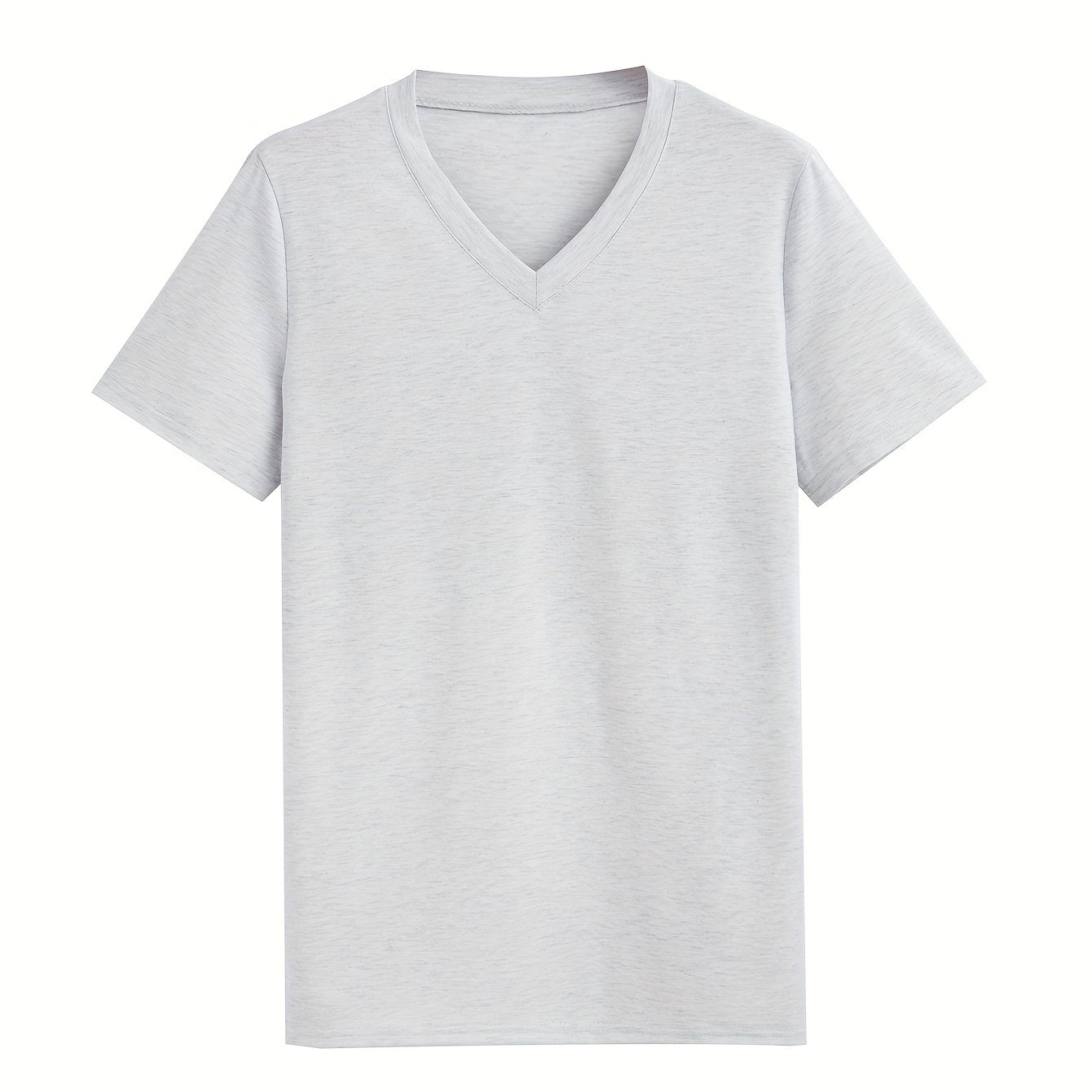 Women's Plus Size Solid Color V-Neck T-Shirt Short Sleeve Lightweight Summer Casual