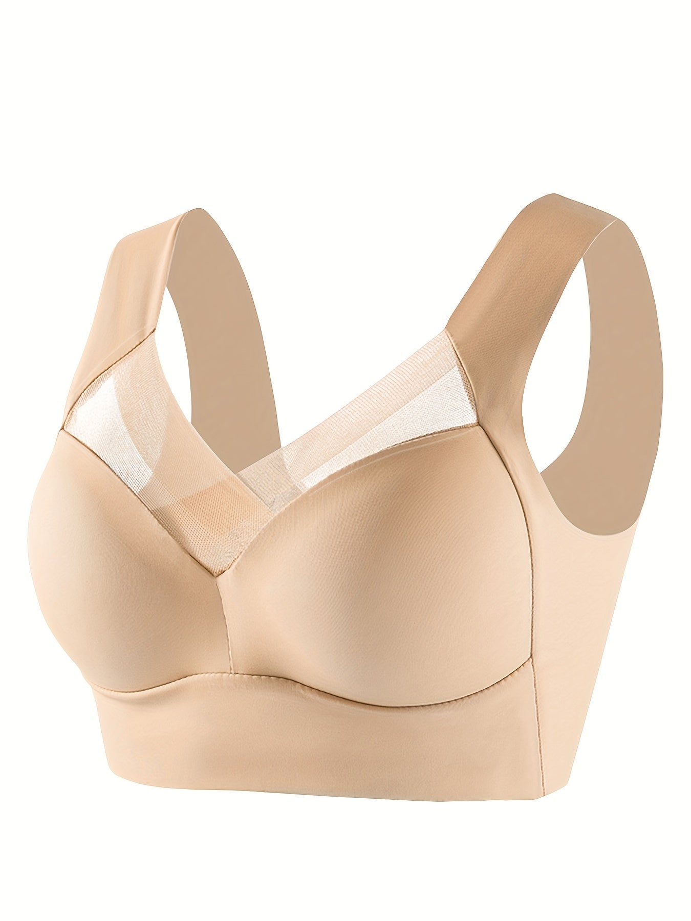 Ayollar uchun simsiz tarmoq to‘liq qamrovli bra, bir hil rang, nafas oladigan ichki kiyim