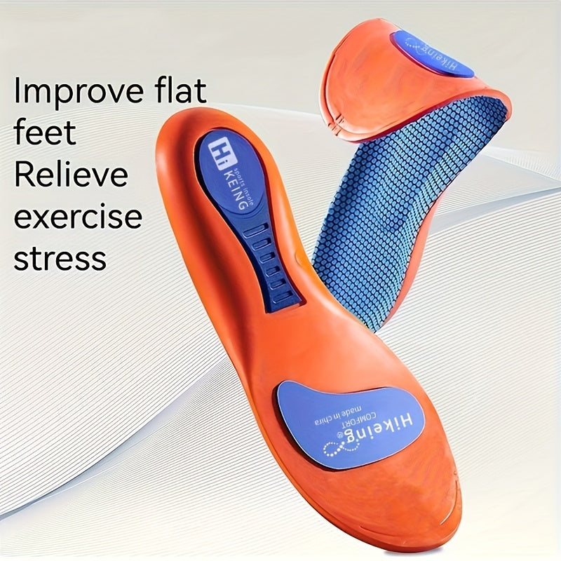 Unisex EVA Sports Insoles Breathable Cushioned Gel Support (Orange & Blue)