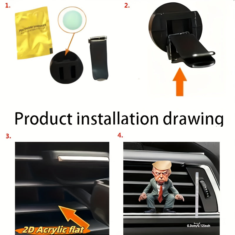 Cute Cartoon Acrylic Car Vent Clip Air Freshener Fresh Fragrance Decoration