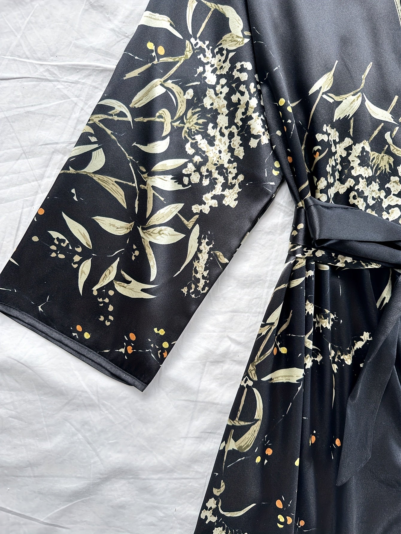 Women's Faux Cherry Print Nightgown Set with Ruffle Neckline and Shorts