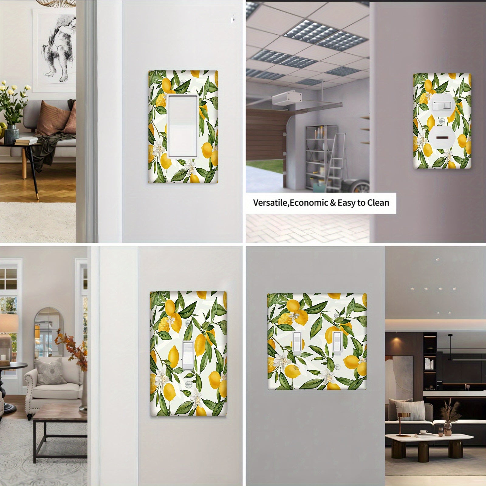 Lámpara decorativa de pared con cubierta de interruptor de árbol de limón, decoración de pared, dormitorio, baño