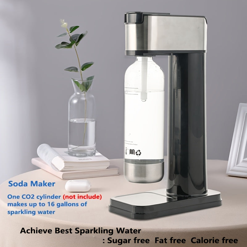 Stainless Steel Soda Maker with 1L PET Bottle Make Sparkling Water at Home