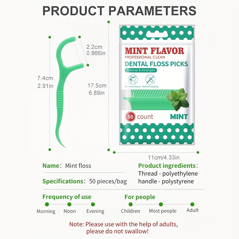Mint Flavored Dental Flosser Picks Deep Cleaning Travel Oral Care