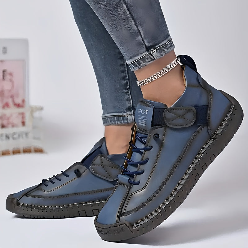 Women Retro Slip-On Ankle Boots Microfiber All-Season Casual Footwear